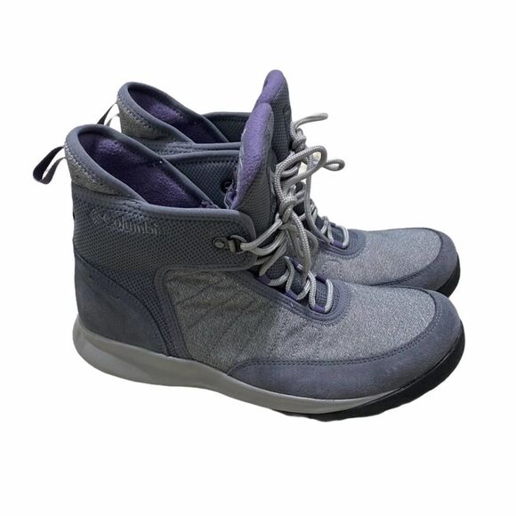 Columbia Nikiski Boots 503 Winter‎ Snow Insulated Waterproof Purple Gray  10.5 - Picture 1 of 10